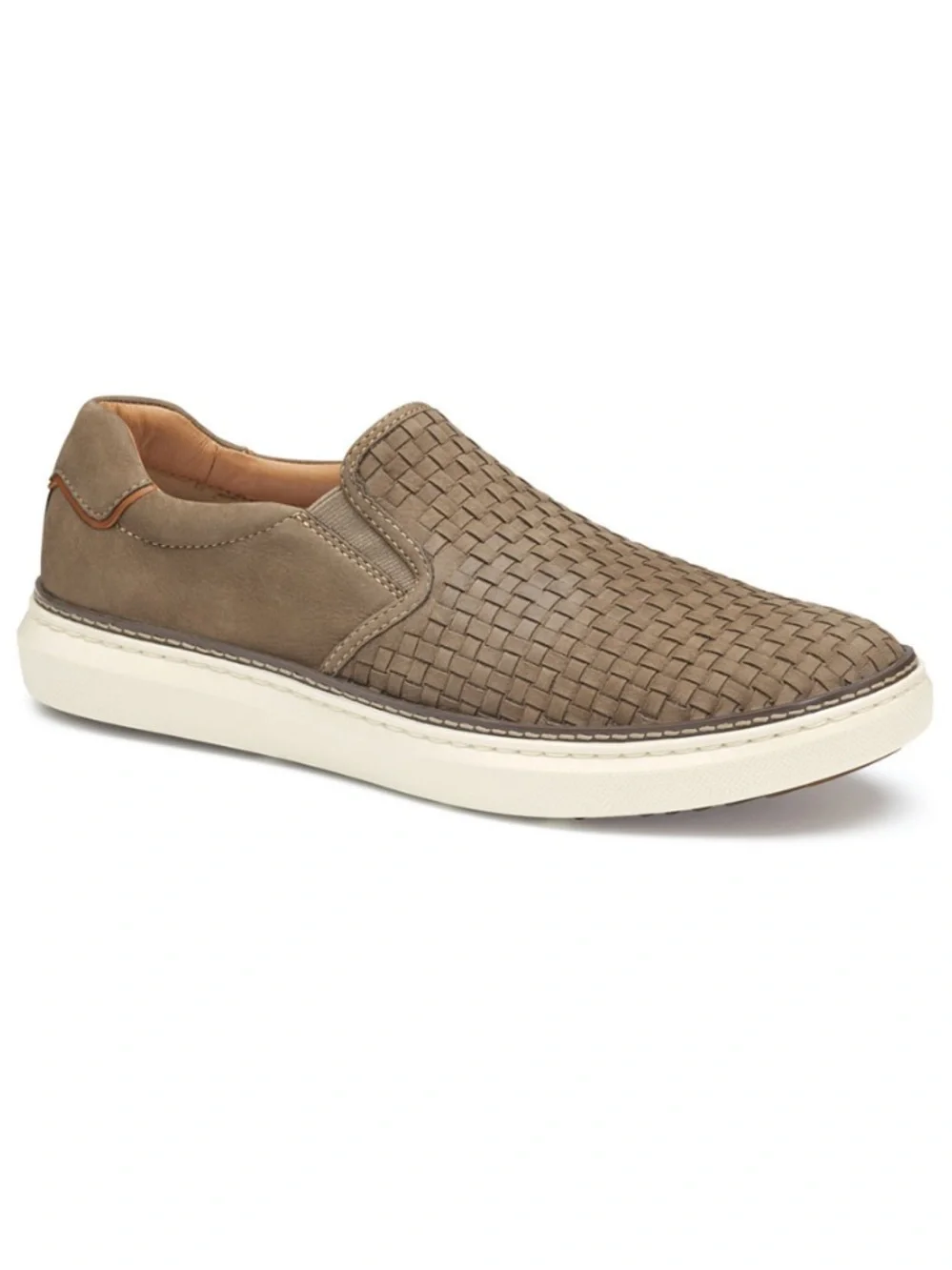 Johnston & Murphy McGuffey 2 Woven Slip-On Sneakers Taupe Nubuck XC4 XC Foam Men